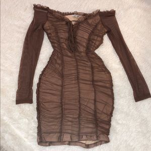 Mesh off the shoulder dress